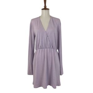 Wilfred Free Giulia Dress Women’s M Purple Knit V-Neck‎ Long Sleeve Casual